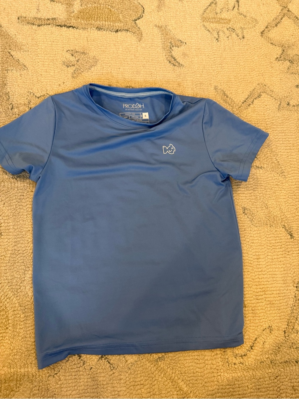 Proash Blue Short-Sleeve Kids Tee with Fish Logo